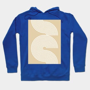 Retro lines and circles neutral mid century modern Hoodie